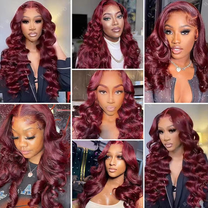 Cashmere Nia Body Wave Human Hair Wig 13x4 HD Burgundy Lace Front Wig Human Hair With Aligned Cuticle Brazilian Wig - Shuntia Symonette