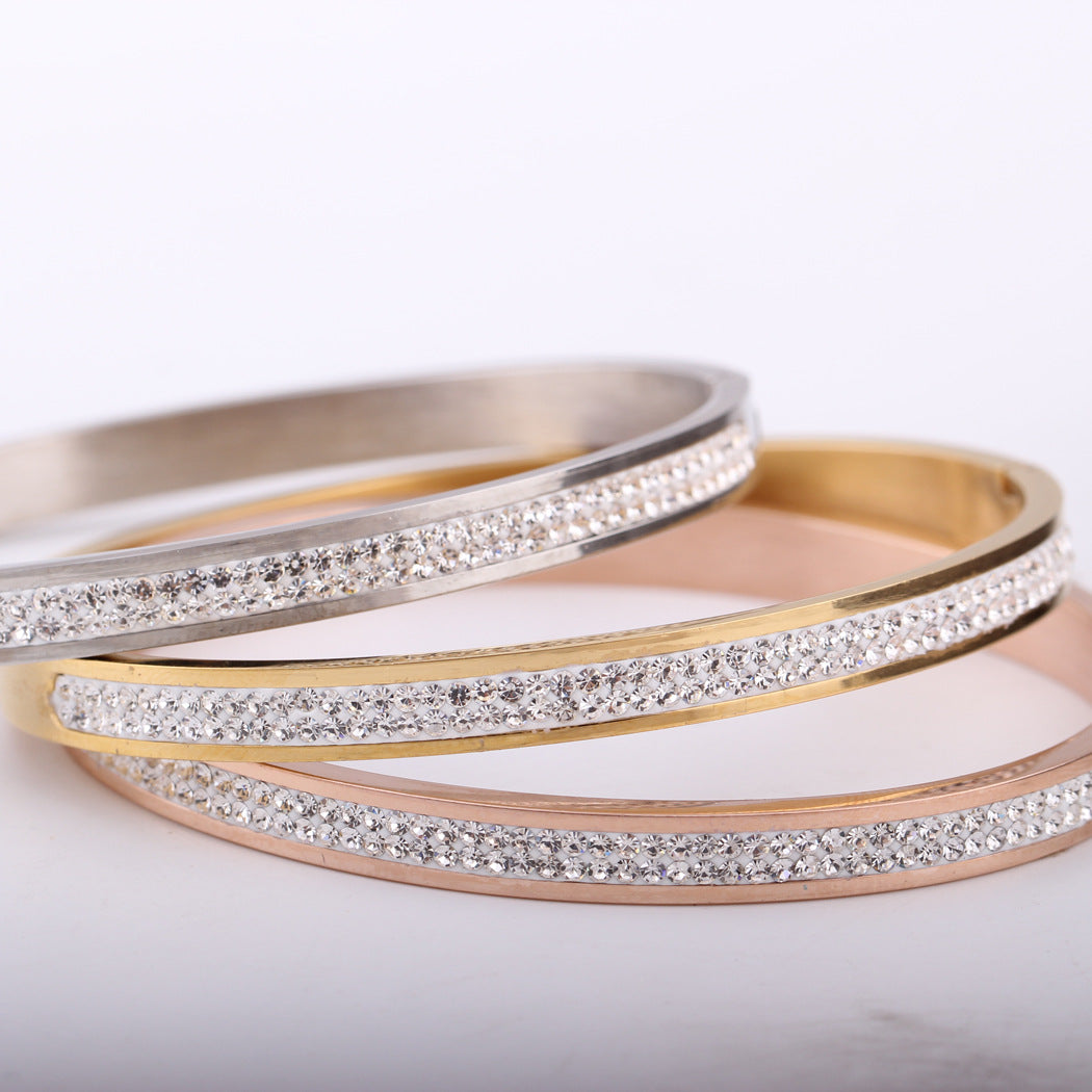 Stainless steel bracelet with diamonds - Shuntia Symonette