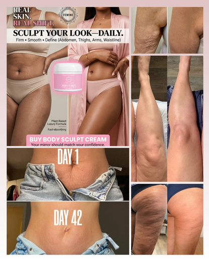 body sculpt cream body contouring cream firming and tightening cream cellulite reduction cream fat burning cream for belly thighs arms skin tightening lotion stretch mark reduction cream anti aging body cream slimming body cream toning firming skincare beauty cosmetic product by Shuntia Symonette