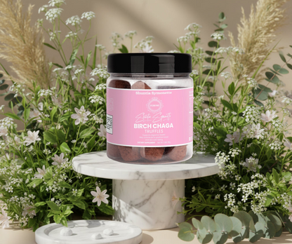 Birch Chaga Truffles adaptogenic mushroom superfood antioxidant wellness luxury functional food immune support beauty from within trending health supplement by Shuntia Symonette shop the viral trending product on amazon etsy google facebook Instagram TikTok shopify youtube shop