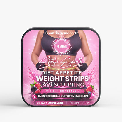 Appetite suppressant oral strips for weight loss, fast acting diet strips, metabolism boosting slimming supplement, reduce cravings and support fat burning, best weight loss strips alternative to pills, trending wellness product USA by Shuntia Symonette