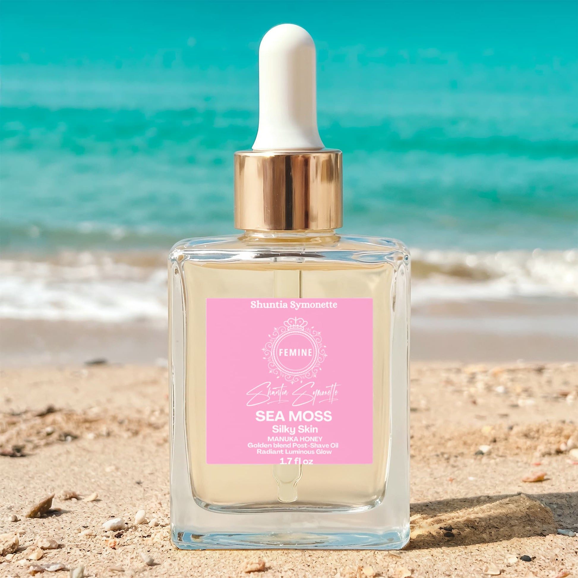 Manuka Honey Sea Moss Post Shave Oil soothing aftershave oil skin barrier repair hydration glow men grooming luxury skincare routine antioxidant rich trending wellness beauty product by Shuntia Symonette shop the viral trending product on amazon etsy google facebook Instagram TikTok shopify youtube pineterest shop