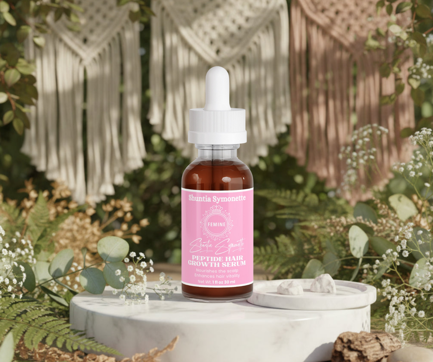 Peptide Hair Growth Serum scalp strengthening hair regrowth treatment peptide complex thicker fuller hair luxury beauty routine viral trending celebrity inspired haircare formula by Shuntia Symonette shop the viral trending product on amazon etsy google facebook Instagram TikTok shopify youtube pineterest shop