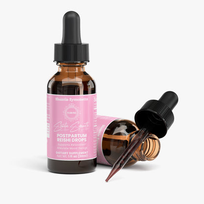 reishi mushroom drops for postpartum recovery mood support and stress relief, adaptogen liquid supplement for calm energy hormonal balance and sleep support, immune boosting reishi extract for women wellness and daily recovery trending herbal supplement USA