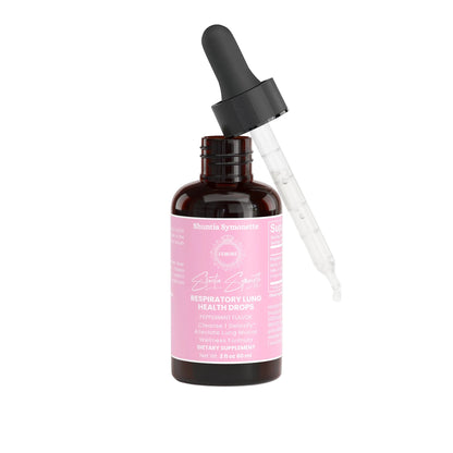 respiratory lung health drops with menthol peppermint mullein oil orange peel lavender mct oil for breathing support airway wellness liquid supplement by Shuntia Symonette