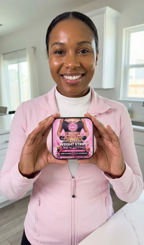 Appetite suppressant oral strips for weight loss, fast acting diet strips, metabolism boosting slimming supplement, reduce cravings and support fat burning, best weight loss strips alternative to pills, trending wellness product USA by Shuntia Symonette