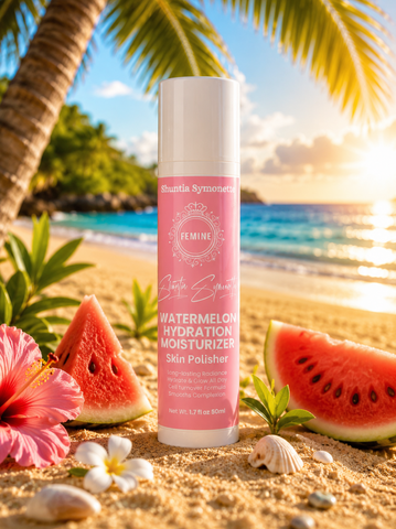 Watermelon hydration moisturizer designed to help nourish, hydrate, and refresh dry-looking skin for a soft, glowing appearance. Lightweight skincare formula created to support moisture balance, smooth texture, and radiant skin wellness. Refreshing daily beauty moisturizer for healthy-looking skin and long-lasting hydration by Shuntia Symonette.