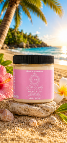Raw Shea Butter Face Cream designed to help deeply moisturize, nourish, and soften dry-looking skin for a smooth, healthy glow. Rich skincare cream formulated to support hydration, moisture balance, skin softness, and daily beauty wellness. Nourishing facial moisturizer for radiant, healthier-looking skin by Shuntia Symonette.