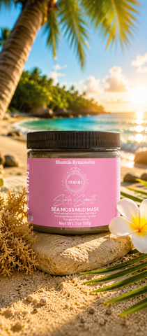 Sea Moss Face Mask designed to help hydrate, nourish, and refresh the appearance of dry, dull, and tired-looking skin. Mineral-rich skincare mask formulated to support smoother texture, radiant glow, moisture balance, and daily beauty wellness. Deep cleansing and hydrating facial mask for healthy-looking skin by Shuntia Symonette.