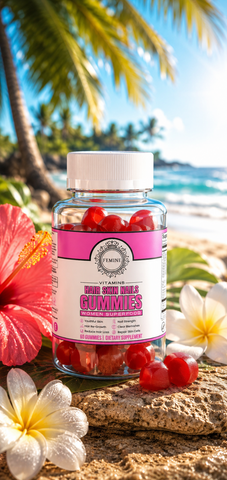 Hair Skin & Nails Gummies designed to support healthy-looking hair, glowing skin, and stronger-looking nails with daily beauty wellness support. Delicious beauty gummies formulated to help support hydration, shine, skin radiance, and overall self-care routines. Convenient beauty and wellness support by Shuntia Symonette.