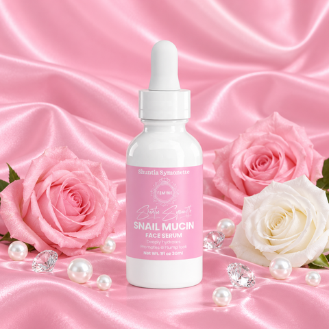 Snail Mucin Face Serum designed to help hydrate, smooth, and improve the appearance of dry, dull, and uneven-looking skin. Advanced skincare serum formulated to support moisture balance, skin elasticity, radiant glow, and healthier-looking texture. Lightweight beauty serum for soft, refreshed, youthful-looking skin by Shuntia Symonette