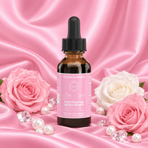 Postpartum wellness drops designed to support daily recovery, energy, hydration, and overall wellness after pregnancy. Fast-absorbing wellness formula created to help support balance, nourishment, and self-care for new mothers and busy lifestyles. Convenient postpartum wellness support by Shuntia Symonette.