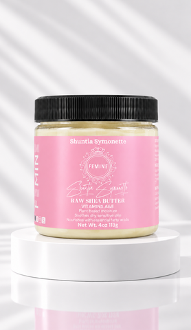 Raw Shea Butter Face Cream designed to help deeply moisturize, nourish, and soften dry-looking skin for a smooth, healthy glow. Rich skincare cream formulated to support hydration, moisture balance, skin softness, and daily beauty wellness. Nourishing facial moisturizer for radiant, healthier-looking skin by Shuntia Symonette.