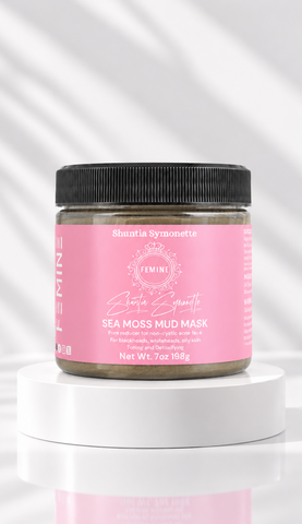 Sea Moss Face Mask designed to help hydrate, nourish, and refresh the appearance of dry, dull, and tired-looking skin. Mineral-rich skincare mask formulated to support smoother texture, radiant glow, moisture balance, and daily beauty wellness. Deep cleansing and hydrating facial mask for healthy-looking skin by Shuntia Symonette.