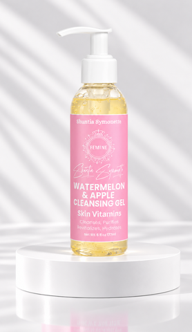 Watermelon Apple Cleansing Face Wash Gel designed to help cleanse, refresh, and remove excess oil, dirt, and impurities for healthier-looking skin. Hydrating facial cleanser formulated to support smooth texture, glowing skin, and daily skincare wellness. Refreshing face wash gel for clean, soft, radiant-looking skin by Shuntia Symonette.