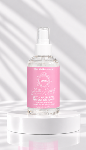 Witch Hazel Pore Toner designed to help refresh, tone, and improve the appearance of pores while supporting balanced, healthier-looking skin. Lightweight facial toner formulated to help remove excess oil, refine skin texture, and promote a clean, smooth, radiant complexion. Daily skincare wellness support by Shuntia Symonette