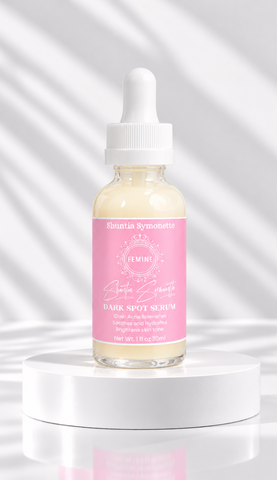 Dark Spot Serum designed to help improve the appearance of uneven skin tone, discoloration, blemishes, and dark spots for a brighter-looking complexion. Lightweight skincare serum formulated to support smoother texture, radiant skin, and daily beauty wellness. Advanced glow-enhancing facial serum by Shuntia Symonette