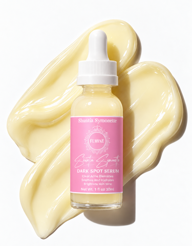 Dark Spot Serum designed to help improve the appearance of uneven skin tone, discoloration, blemishes, and dark spots for a brighter-looking complexion. Lightweight skincare serum formulated to support smoother texture, radiant skin, and daily beauty wellness. Advanced glow-enhancing facial serum by Shuntia Symonette