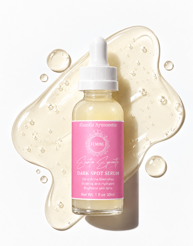 Dark Spot Serum designed to help improve the appearance of uneven skin tone, discoloration, blemishes, and dark spots for a brighter-looking complexion. Lightweight skincare serum formulated to support smoother texture, radiant skin, and daily beauty wellness. Advanced glow-enhancing facial serum by Shuntia Symonette
