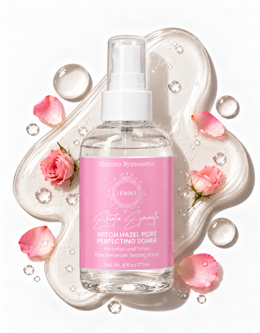 Witch Hazel Pore Toner designed to help refresh, tone, and improve the appearance of pores while supporting balanced, healthier-looking skin. Lightweight facial toner formulated to help remove excess oil, refine skin texture, and promote a clean, smooth, radiant complexion. Daily skincare wellness support by Shuntia Symonette