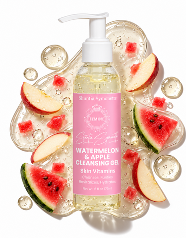 Watermelon Apple Cleansing Face Wash Gel designed to help cleanse, refresh, and remove excess oil, dirt, and impurities for healthier-looking skin. Hydrating facial cleanser formulated to support smooth texture, glowing skin, and daily skincare wellness. Refreshing face wash gel for clean, soft, radiant-looking skin by Shuntia Symonette.