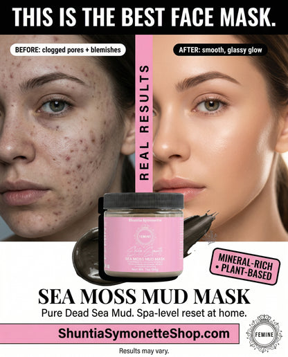 sea moss mud mask detox face mask sea moss skincare deep cleansing mask for pores acne treatment mask hydrating facial mask mineral rich skincare glowing skin face mask oil control mask blackhead removal mask natural beauty cosmetic face mask clear skin treatment by Shuntia Symonette