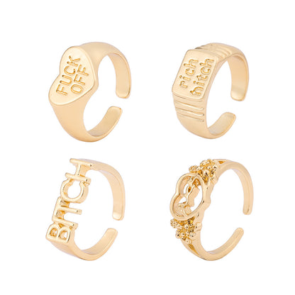 Vintage Alloy Letter Rings - Shuntia Symonette